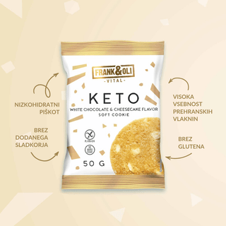 KETO mehki piškot - Cheesecake z belo čokolado 50 g
