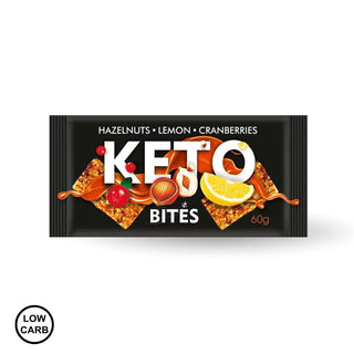 KETO ploščica: lešniki, limona & brusnice 60 g
