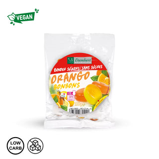 Oranžni bonboni brez sladkorja 100 g